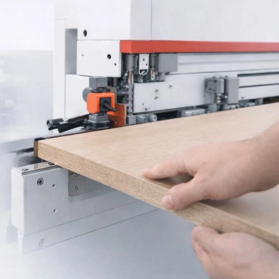 Machine de placage de chant en atelier